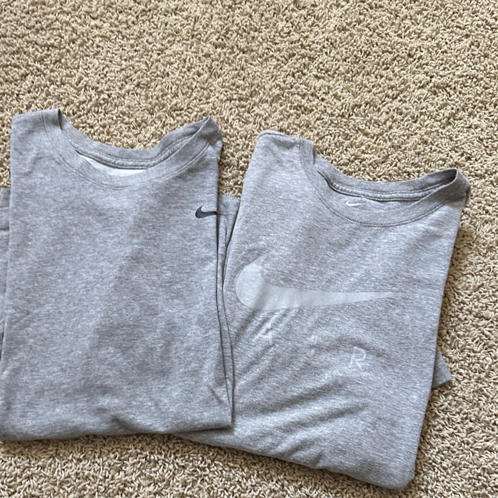Nike Light Gray Double Swoosh Crewneck Tee